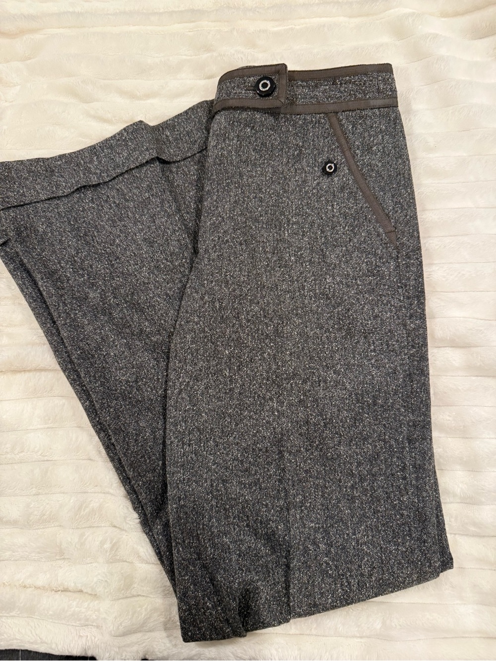 Tory Burch Women’s Charcoal Gray Wool-Blend Trousers size 4